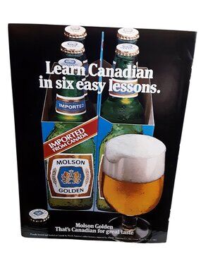 1982 Molson Golden Beer Vintage Print Ad Retro Bar Wall Decor